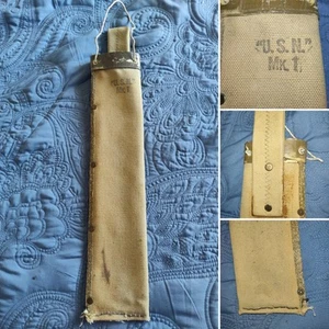 USN Navy MK 1 Canvas Machete Scabbard WW2 Era *MODIFIED/ SHORTENED* - Picture 1 of 9