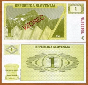 SPECIMEN, Slovenia, 1 (Tolar), 1990, P-1s1, UNC - Picture 1 of 1