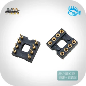 Mill-Max 30u thick plated 24K gold HiEnd fever DIP-8 in-line IC op amp socket - Picture 1 of 5