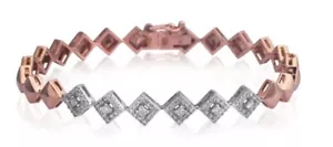 1.62ct Natural Round Diamond 14K BIS Hallmarked Rose Gold Wedding Bracelet - Picture 1 of 4