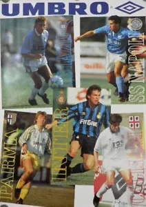Italian Football Clubs Vintage Umbro Shop Poster - Lazio, Inter, Napoli, Parma - Picture 1 of 1