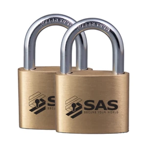 Candado SAS UB60, cuerpo de latón de 60 mm, paquete de 2 - Imagen 1 de 4