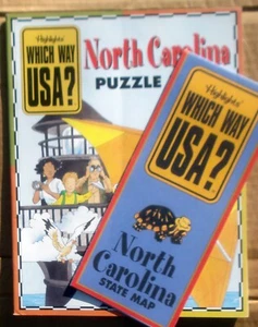 Highlights North Carolina NC Puzzle Book With Map Which Way USA NOS - Bild 1 von 4
