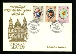 Postal History Pitcairn Islands FDC #206-208 Royal Wedding Princess Diana 1981 - Picture 1 of 2
