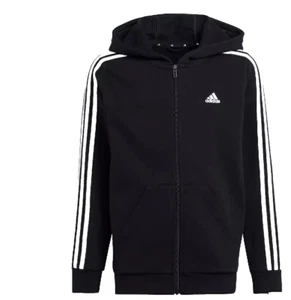 adidas Girls' Zip-Front 3-Stripe Hooded Fleece Jacket Size S (7/8) - Picture 1 of 2