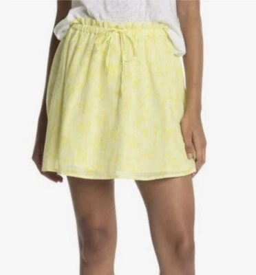 Abound Juniors Large Yellow Moxie Floral Print Mini Skirt Cotton Lined A-line - Image 1 of 4