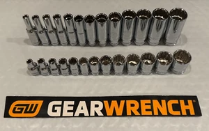 GEARWRENCH 26 Pc. 1/4" Drive 12 Pt. Deep Socket Set DEEP & SHALLOW, Metric - Picture 1 of 3