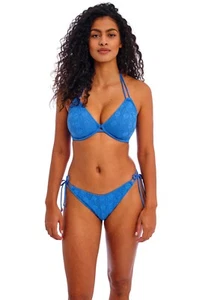 FREYA~NOMAD NIGHTS U/W SUJETADOR BIKINI CUELLO HALTER SIN ACOLCHADO CONJUNTO PANTALÓN AZUL ATLÁNTICO - Imagen 1 de 15