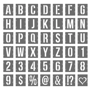 6 Inch Plastic Large Letter and Number Stencils, 42 Pcs Painting Stencils - Picture 1 of 7