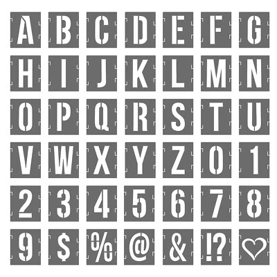 6 Inch Plastic Large Letter and Number Stencils, 42 Pcs Painting Stencils - Image 1 of 4