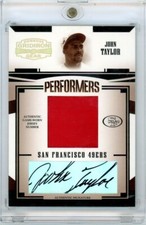 2005 Donruss Playoff John Taylor Patch Auto Gridiron Gear Performers /12 P-27