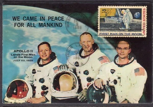1969 Apollo 11 Man on the Moon Crew (C76) - Vari-View 4" x 6" Card FDC TA879 - Picture 1 of 1