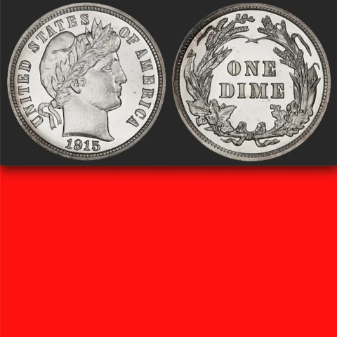 1915 NGC PR64  Mintage 450 -- 2nd Lowest PROOF 10C ✅ Flashy White! ✅ Barber Dime Cover