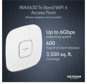 NETGEAR WAX630PA WiFi 6 Dual-Band AX6000 WAP (Used) With Power Adapter - Picture 1 of 1
