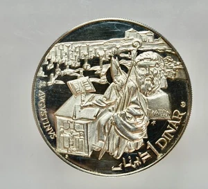 TUNISIA - HABIB BOURGUIBA -AG/ 1 DINAR 1969 PROOF S. AVGVSTINVS - Bild 1 von 2