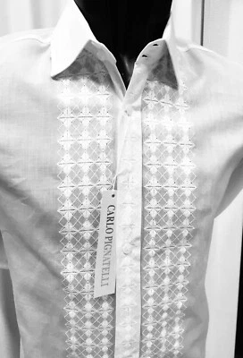 CAMICIA CERIMONIA  CARLO PIGNATELLI TAGLIA  S  / UOMO ELEGANTE SPOSO TESTIMONE - Immagine 1 di 4