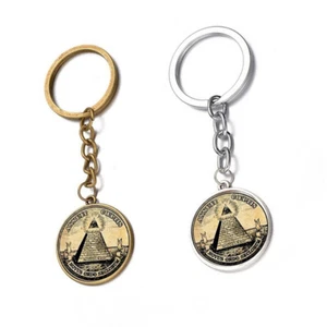 1pc Metal Masonic Pattern Fashion Keychain Car Keyring Key Pendant Universal - Picture 1 of 6