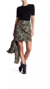 New Marc by Marc Jacobs Women Leaves Green Brown Print Cotton A-Line Skirt SZ 2 - Picture 1 of 6