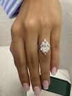 Diamond Ring Vs1 E Igi Certified Oval Marquise 3.7 Ct Lab Created 14k White Gold