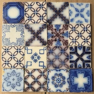 FRANCIA AZULEJOS ANTIGUOS - PAS DE CALAIS - DESVRES - 16 - FLIESENSET um 1870 - Bild 1 von 3
