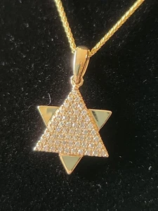 Star of David Diamond Pendant Necklace in 14K Gold, 0.15 ct. t.w. WAS $1150 - Picture 1 of 12