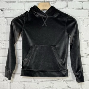 Ivivva By Lululemon Set To Go Velour Hoodie Black Size 6 Super Soft IG3900S - Picture 1 of 16