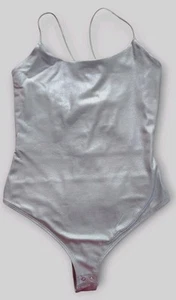 Wild Fable Damen Gr. Small Body Spaghettiträger Silber Schnürung Tanga - Bild 1 von 5