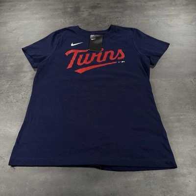 Nike Minnesota Twins Shirt Womens Small Navy Blue Cotton MLB Baseball - Image 1 of 4