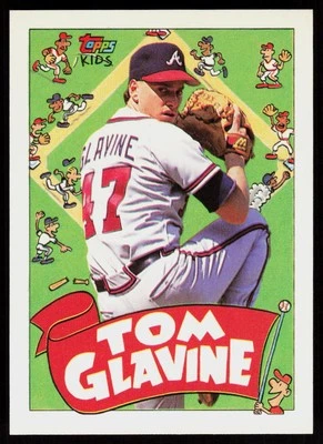 1992 Topps Kids Tom Glavine #34 Baseball CARD Atlanta Braves - Image 1 of 2