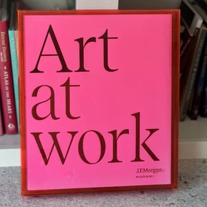 RARE “Art at Work” J.P. Morgan Private Bank Book w/ Pink Lucite Slipcase - Picture 1 of 6