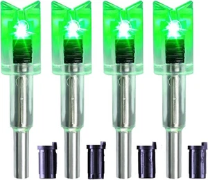 DEEPOWER Crossbow Lighted Nock with ON/Off Switch 4 Pack Green  - Picture 1 of 6