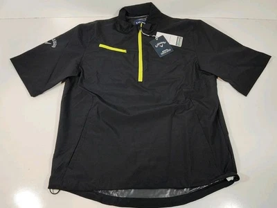 Callaway Weather Series 1/4 Zip Short Sleeve Golf Windbreaker Mens M Black NWT - Image 1 of 4