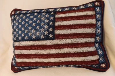 Almohada Bandera Americana Rectángulo Tapiz Azul Rojo Americana Decoración Patriótica BONITO Foto 1 de 4