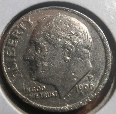 1996-P Roosevelt Dime...W/Obverse Lamination Error - Image 1 of 2