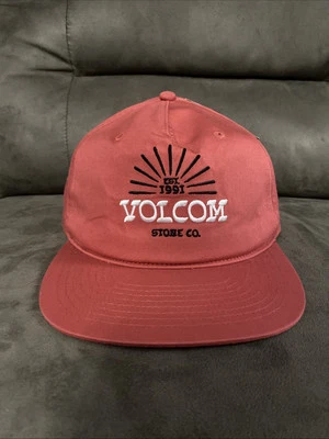 NWT Volcom Stone Co. Snap Back Red Pink Moxey Adjustable Skate Streetwear Hat - Image 1 of 4