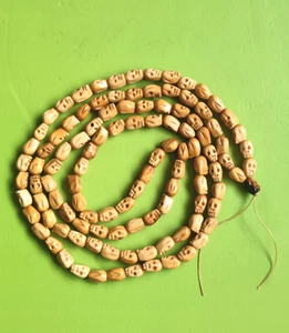 125cm 108 Bead Buddhism Tibetan Yak Bone Skull Meditation Prayer Mala Necklace - Picture 1 of 6