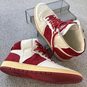 Collegium Pillar Destroyer Sneakers Men’s 14 EU 47 Cherry Red Suede White Hi-top - Picture 1 of 21