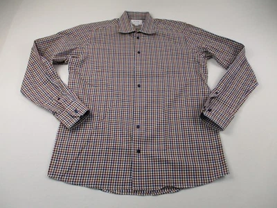 Eton Dress Shirt Mens 16 41 Red Check Contemporary Fit Long Sleeve Twill - Image 1 of 4