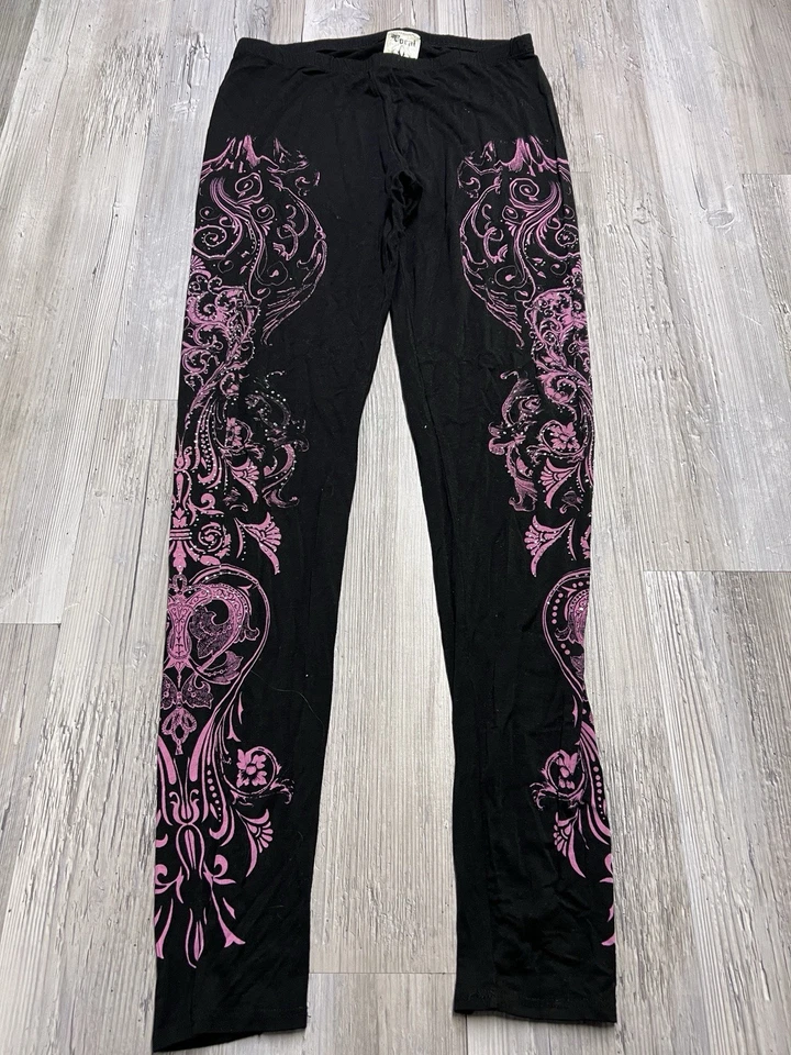 Leggings Vintage Vocal Para Mujer Estrás Y2K Moda Estilo Aflicción Negros Talla L Foto 1 de 4