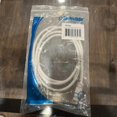CAT6 Ethernet Patch Cord White , 5 Feet.  Cables To Go, New - Image 1 of 2