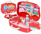 Girls Vanity Toy Set Portable Luggage Mirror Cosmetics Toddler Princess Playset 