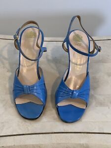 RARE PAIR OF RAYNE WOMENS VINTAGE SHOES WITH WEDGWOOD HEEL