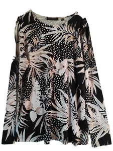 Long Sleeved Stretchy Top Size 10-12 Floral Slinky T-Shirt NEW - Picture 1 of 5