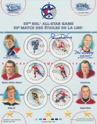 Autographed 50th NHL ALL-STAR GAME STAMPS Gordie Howe LAST ONE - Image 1 of 2