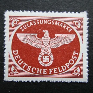 Germany Nazi 1942 1943 Stamp MNH Emblem Swastika Eagle Rouletted WWII 3rd Reich - Picture 1 of 1