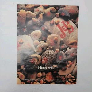 Whisky J & B 1988 mezclado en las rocas piedras guijarros pulidos anuncio impreso de colección - Imagen 1 de 1