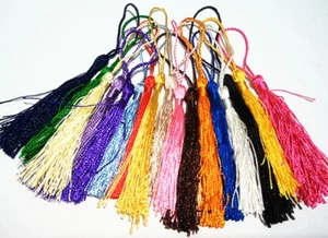 10pz nappine in poliestere 12cm per orecchini collana chiavi vari colori bijoux  - Foto 1 di 19