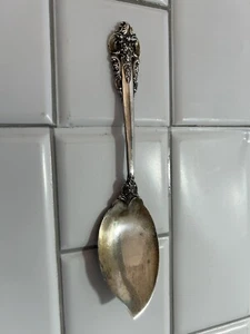 Wallace Sterling Silver Jelly Server Grande Baroque Intricate Vintage Jam Spoon - Picture 1 of 8