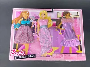 New Mattel Barbie Glam FASHIONISTAS Doll Outfit Set Pink Purple Gowns G5 - Picture 1 of 14