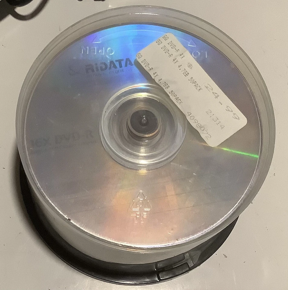 RiDATA 4.7GB 4X DVD+R 50-Pack Spindle DRD+47-4X-RDSM OEM NOS - Image 1 of 1